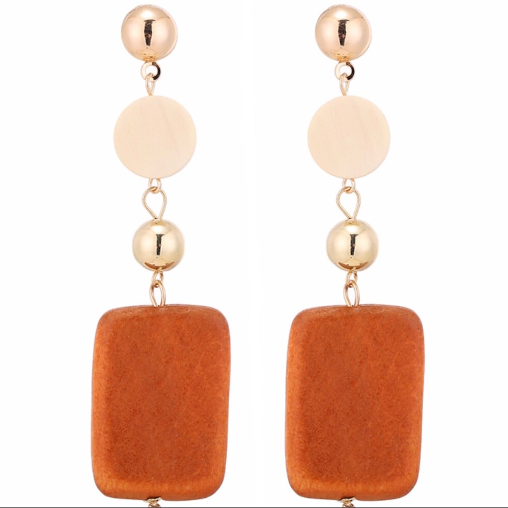 Wooden Drop Earrings